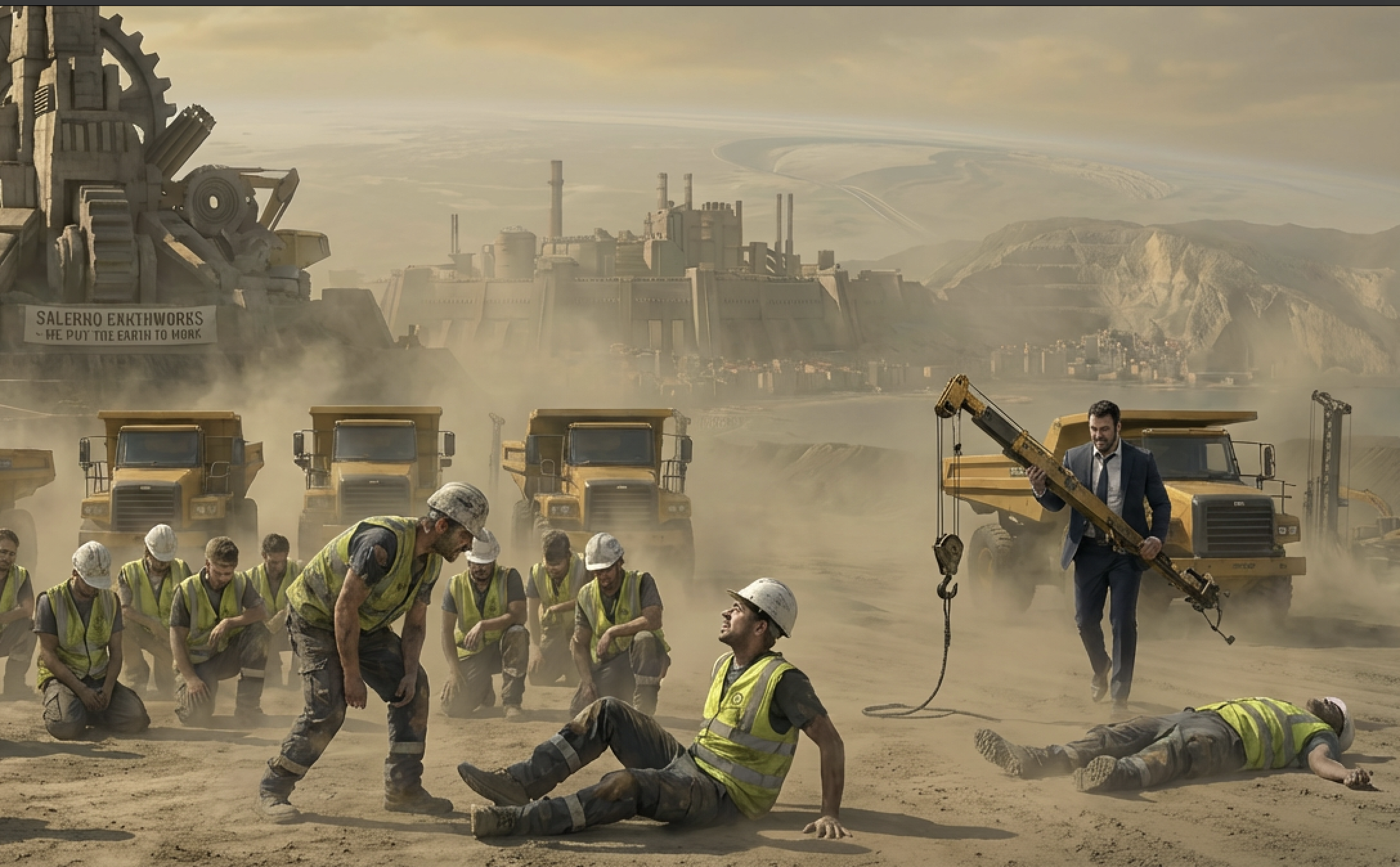 Salerno Earthworks company operations structure rising above the clouds